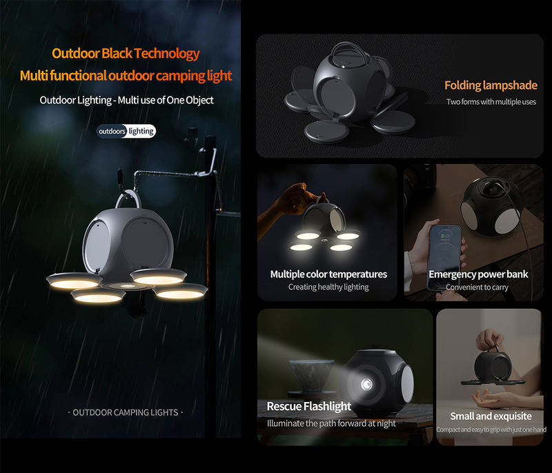 OEM merk draagbare LED camping lantern opvouwbaar ontwerp voor buitenshuis noodgebruik