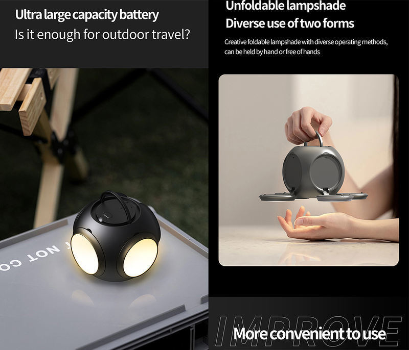 OEM merk draagbare LED camping lantern opvouwbaar ontwerp voor buitenshuis noodgebruik