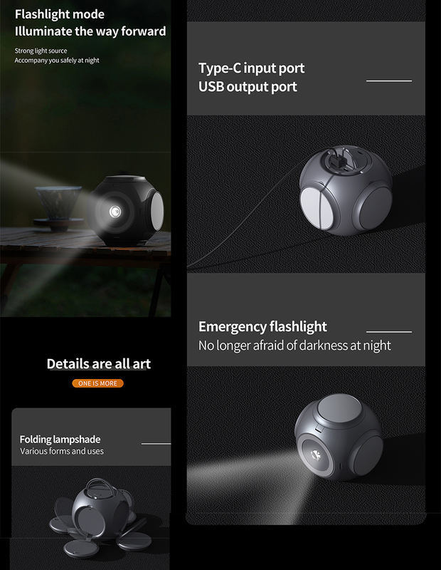 OEM merk draagbare LED camping lantern opvouwbaar ontwerp voor buitenshuis noodgebruik