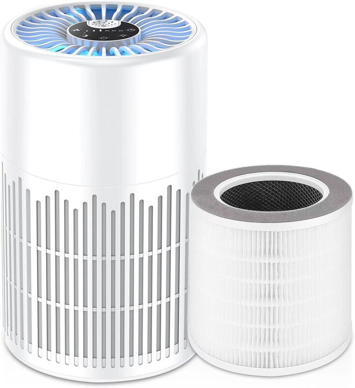 プラスチック素材 リモコン付き卓上空気清浄機 HEPAフィルター搭載 家庭用