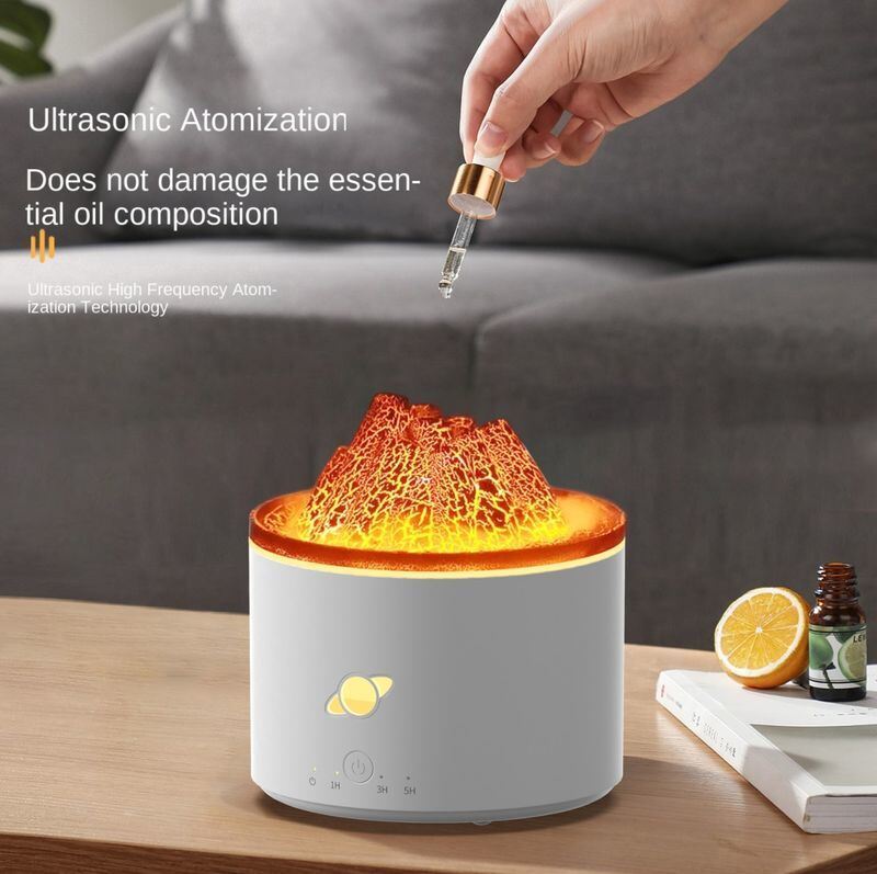 250ml 플레임 화산 초음파 수습기 에센셜 오일 아로마 디퓨저 사용자 지정 디자인