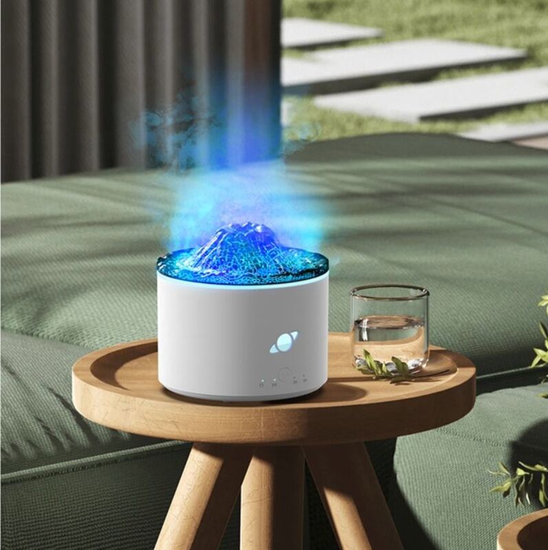 Mini Volcano Ultrasonic Humidifier Aromatherapy Diffuser 230ml Capacity Automatic Timing