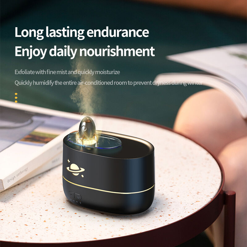 7 Χρωμάτων Φωτεινό Αρωματικό Υγραντήρα Φλόγας σε Σχήμα Πυραύλου Διαχύτη Αιθέριων Ελαίων