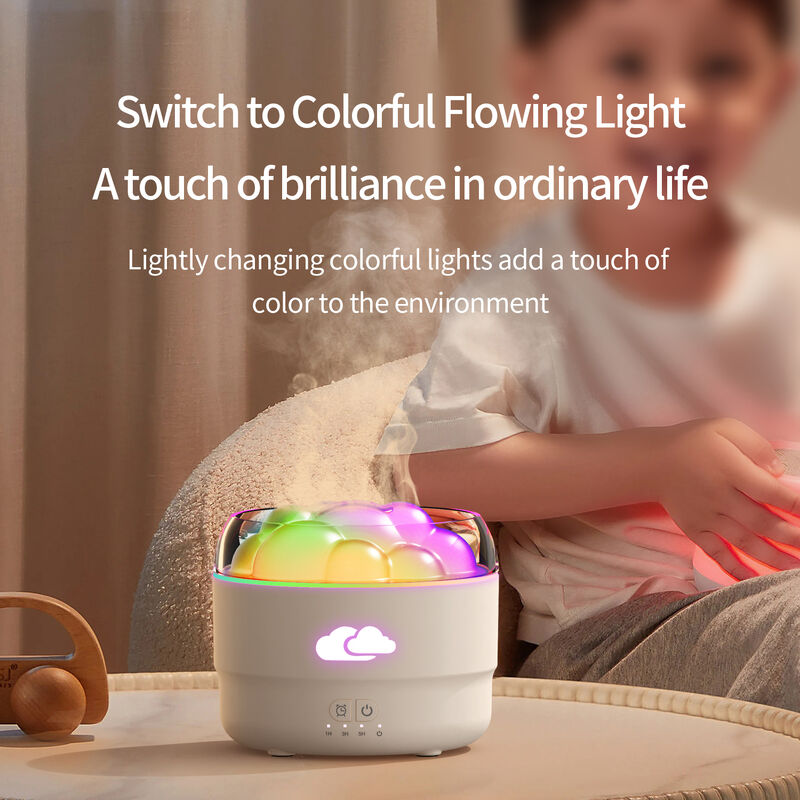 Cloud Design Essential Oil Ultrasonic Air Humidifier 320ml With Colorful Night Light