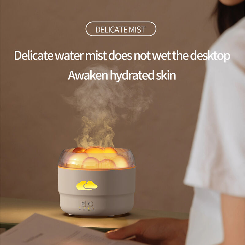 Cloud Design Essential Oil Ultrasonic Air Humidifier 320ml With Colorful Night Light
