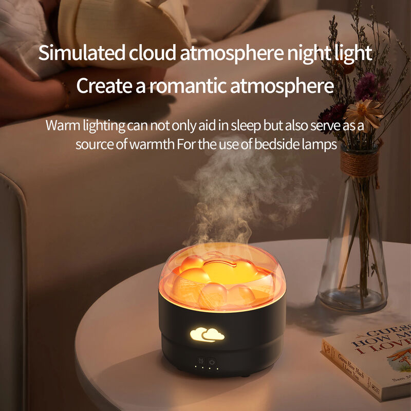 Cloud Design Essential Oil Ultrasonic Air Humidifier 320ml With Colorful Night Light