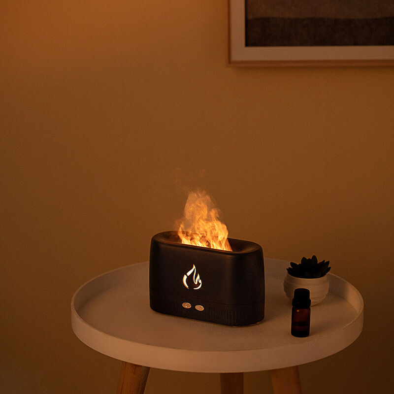 Etherische olie vlam aromatherapie diffuser USB aangedreven met LED vlam licht OEM grootte