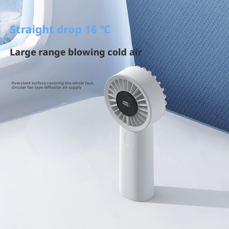 2000mAh Battery Brushless Motor Digital Display Mini Portable Handheld USB Fan for Outdoor Use