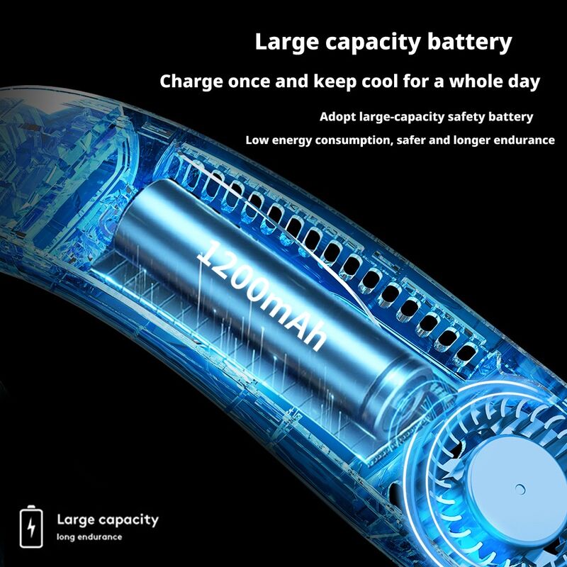 Bateria de 1200 mAh Mini Ventilador portátil com função de umidificação e design leve para uso externo