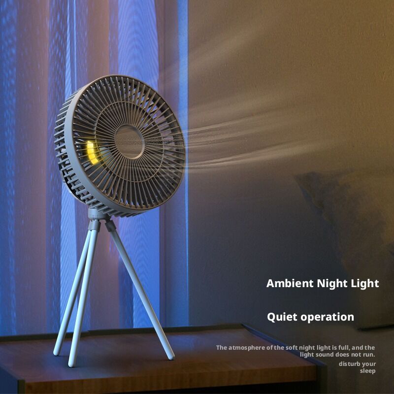 Outdoor Rechargeable Camping Fan Desk Ceiling Fan 2 In 1 Cooling And Power Bank