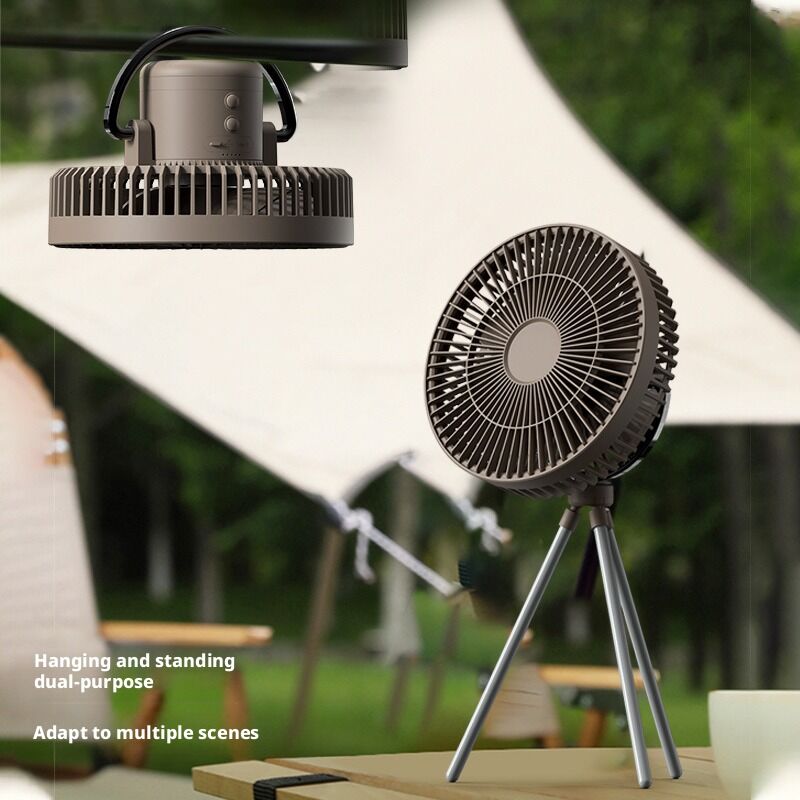 Outdoor Rechargeable Camping Fan Desk Ceiling Fan 2 In 1 Cooling And Power Bank