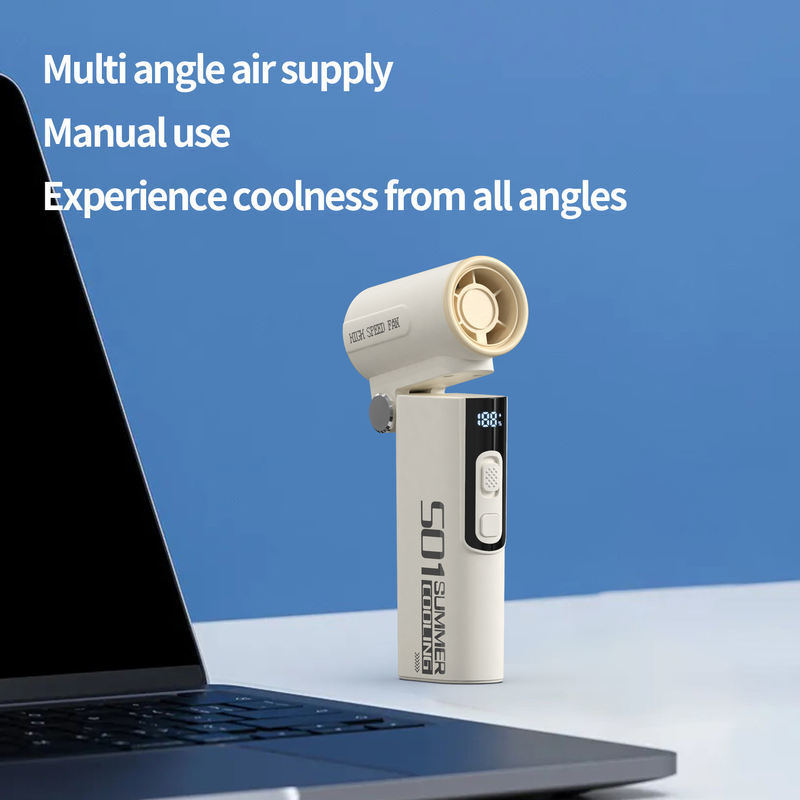 Display digital 3000mAh Mini ventilador plegable recargable de alta potencia Ventilador de bolsillo plegable