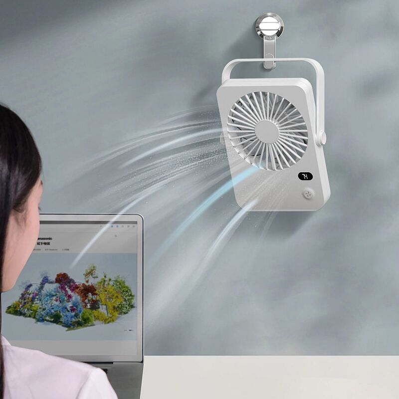 Misting lichtgewicht draagbare tafelventilator 1200mAh batterij borstelloze motor voor stille koeling