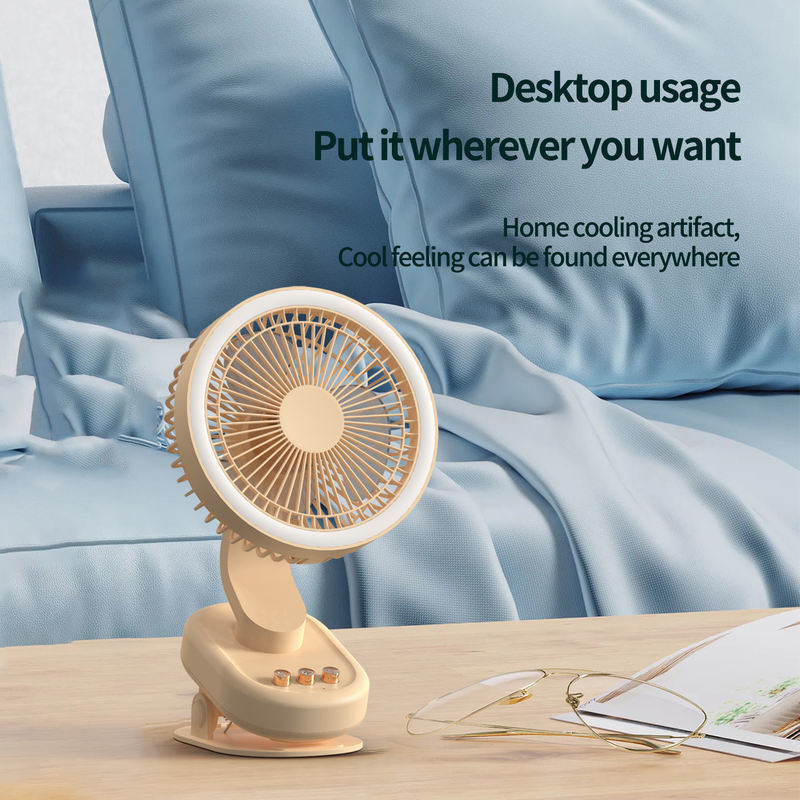 2000 мАч батарея портативный столовый вентилятор со светом и USB перезаряжаемый для домашнего офиса потолочный вентилятор