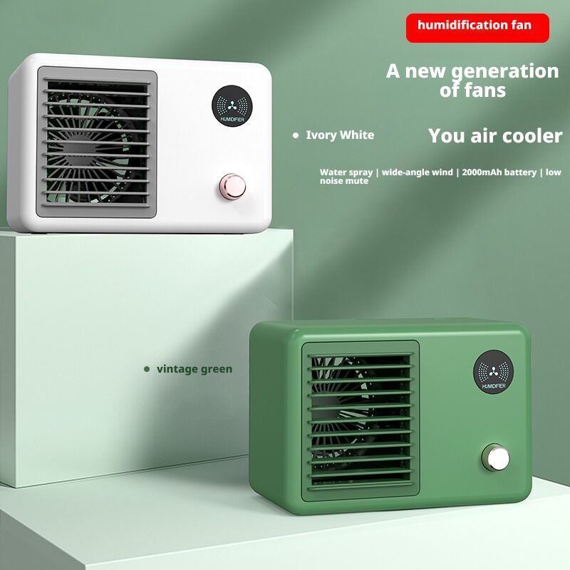 2000mAh 배터리 및 가습 기능이 있는 휴대용 경량 데스크 팬 (가정 및 사무실용)