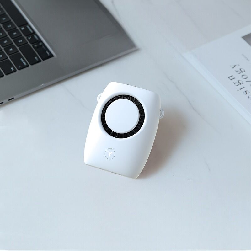 Logotipo personalizado Mini ventilador de cuello con Power Bank 3 velocidad ligero portátil USB recargable