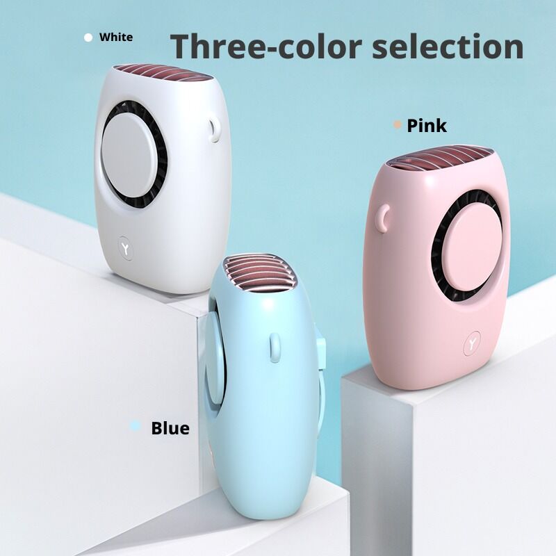 Logotipo personalizado Mini ventilador de cuello con Power Bank 3 velocidad ligero portátil USB recargable