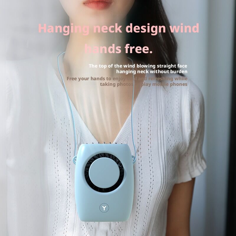 Logotipo personalizado Mini ventilador de cuello con Power Bank 3 velocidad ligero portátil USB recargable