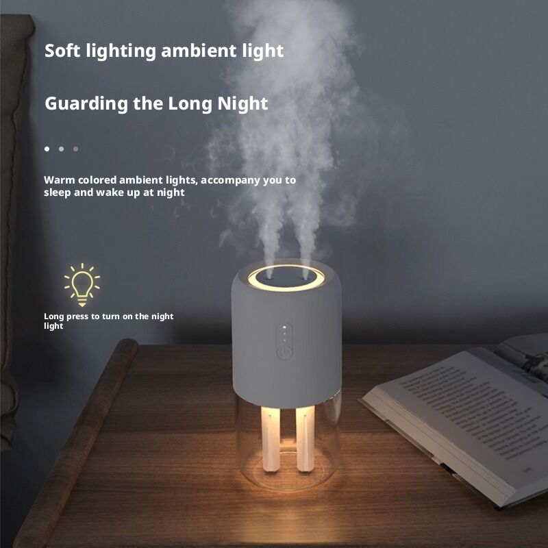 Doppelstrahl Ultraschallluftbefeuchter Großer Nebel-Ausgang Ruhiger Betrieb Zuhause und Auto