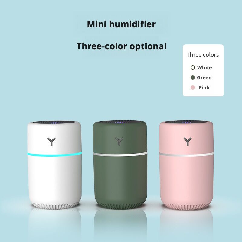 Mini Umidificatore ad Ultrasuoni Portatile dal Design Compatto con 7 Luci Colorate per Uso Domestico e in Auto