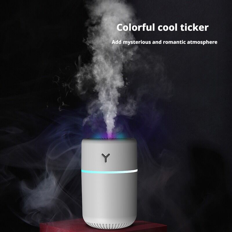 Mini Umidificatore ad Ultrasuoni Portatile dal Design Compatto con 7 Luci Colorate per Uso Domestico e in Auto