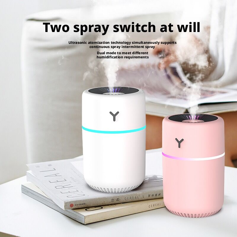 Mini Umidificatore ad Ultrasuoni Portatile dal Design Compatto con 7 Luci Colorate per Uso Domestico e in Auto