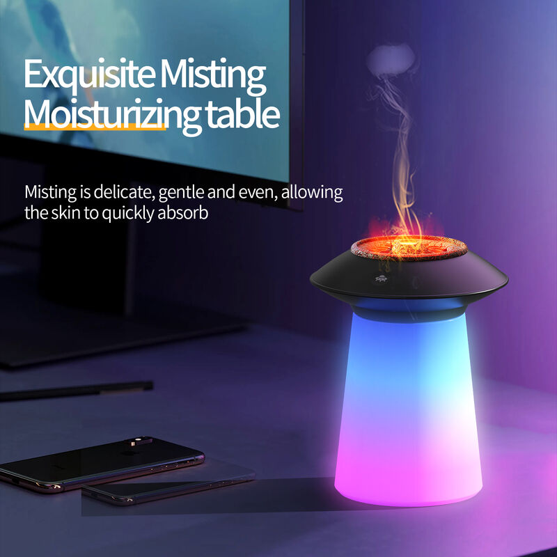 760 ml Spray de Medusa Aromaterapia Vulcão Umidificador Para Uso Doméstico Com Luzes Coloridas