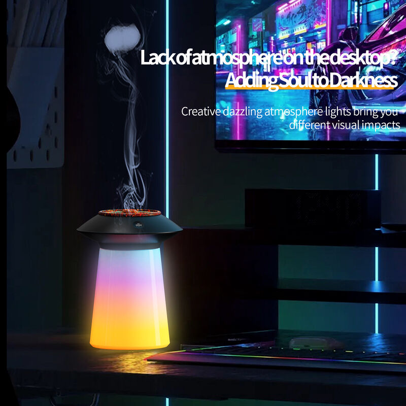 760 ml Spray de Medusa Aromaterapia Vulcão Umidificador Para Uso Doméstico Com Luzes Coloridas