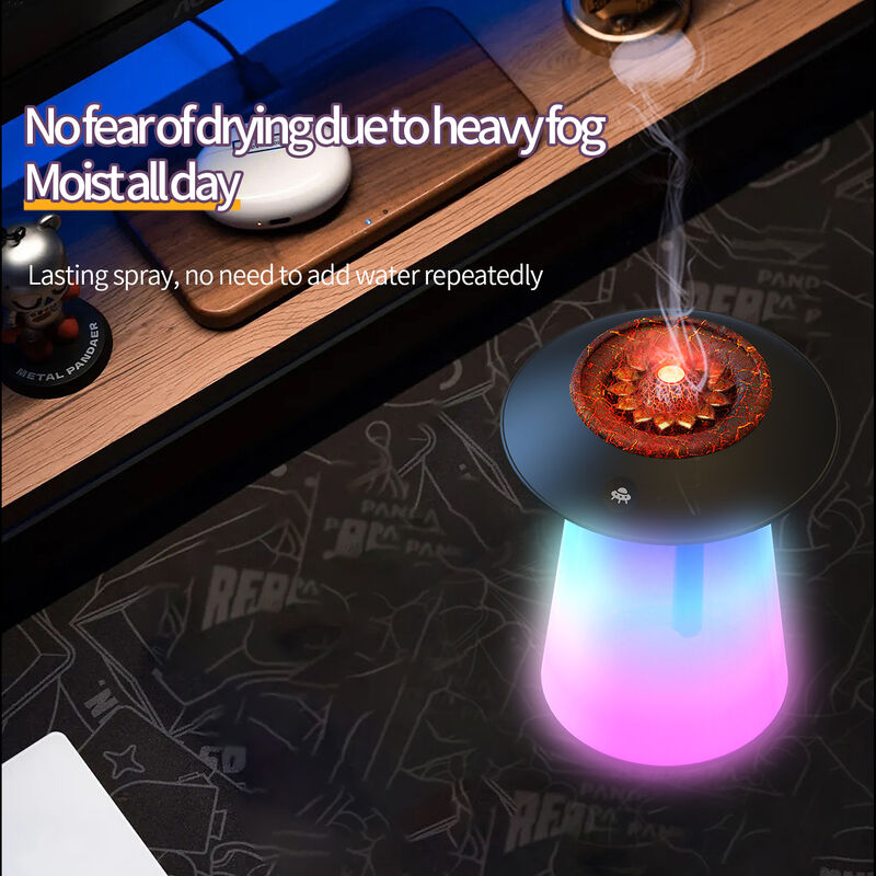 760 ml Spray de Medusa Aromaterapia Vulcão Umidificador Para Uso Doméstico Com Luzes Coloridas