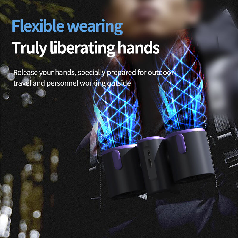 Ventilatore portatile di raffreddamento ad aria a doppia testa 3 in 1 con batteria da 8000 mAh per uso esterno