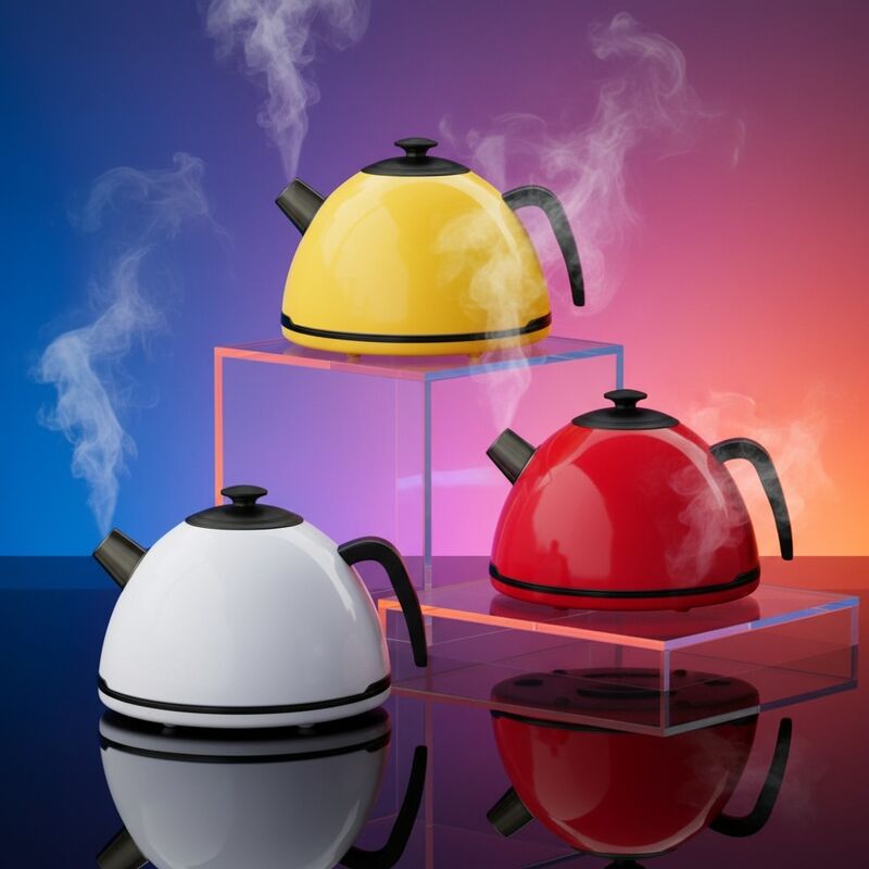 500ml Teapot Humidifier Air Purifier & Aroma Diffuser with 7-Color LED Simulated Boiling for Household