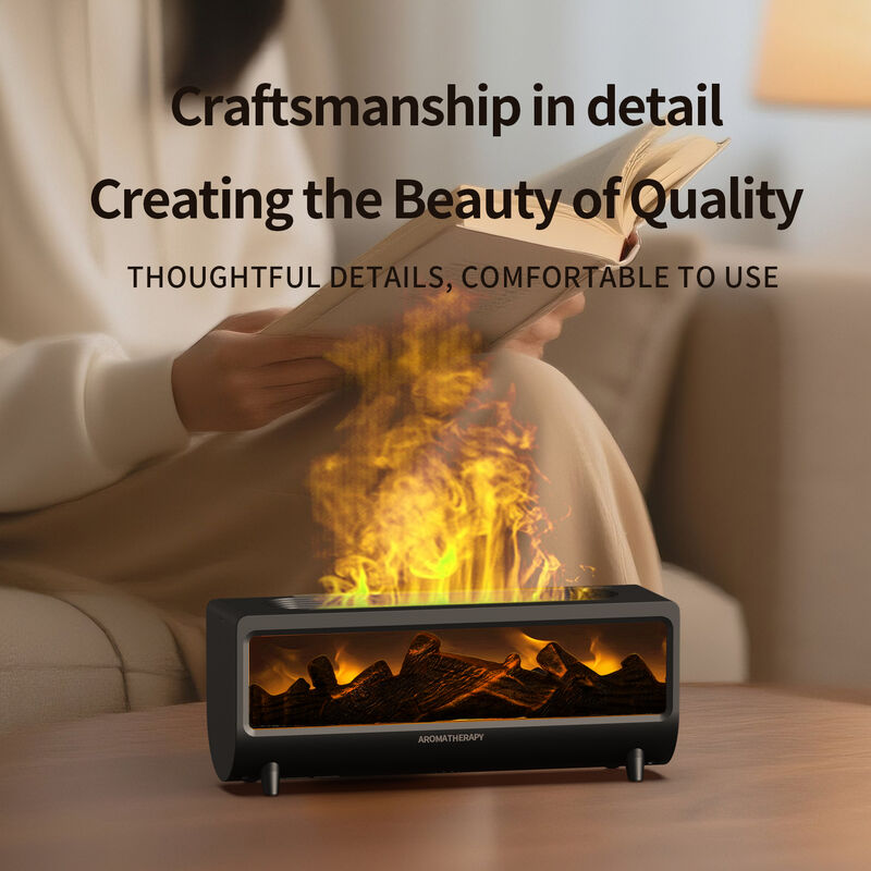 Electronic Aroma Diffuser OEM 3D Flame Fireplace Humidifier with Realistic Firewood Effect for Home Decor