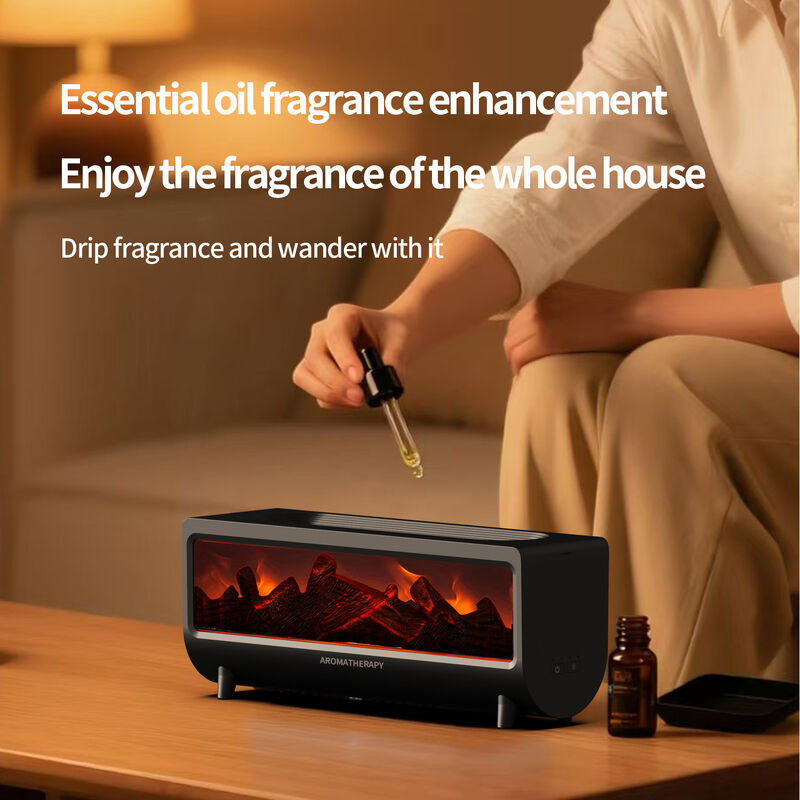 Electronic Aroma Diffuser OEM 3D Flame Fireplace Humidifier with Realistic Firewood Effect for Home Decor