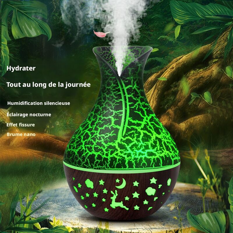 Humidifier Air Purifier 2-in-1 Wood Grain for Home and Spa Waterless Auto-Off FCC Approved