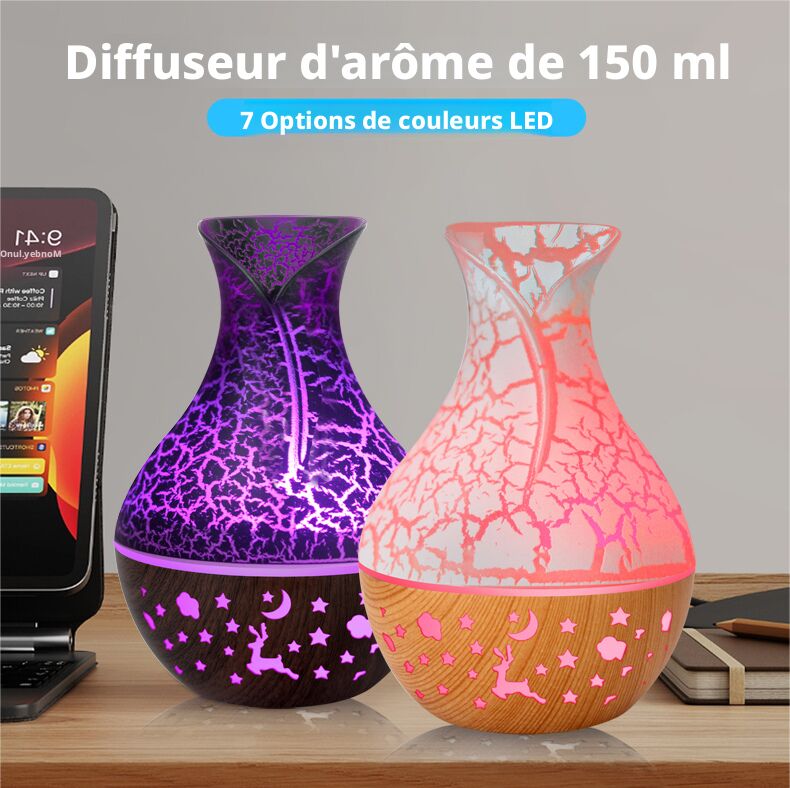 Humidifier Air Purifier 2-in-1 Wood Grain for Home and Spa Waterless Auto-Off FCC Approved