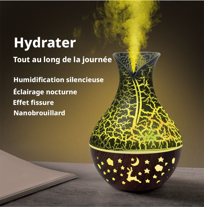 Humidifier Air Purifier 2-in-1 Wood Grain for Home and Spa Waterless Auto-Off FCC Approved