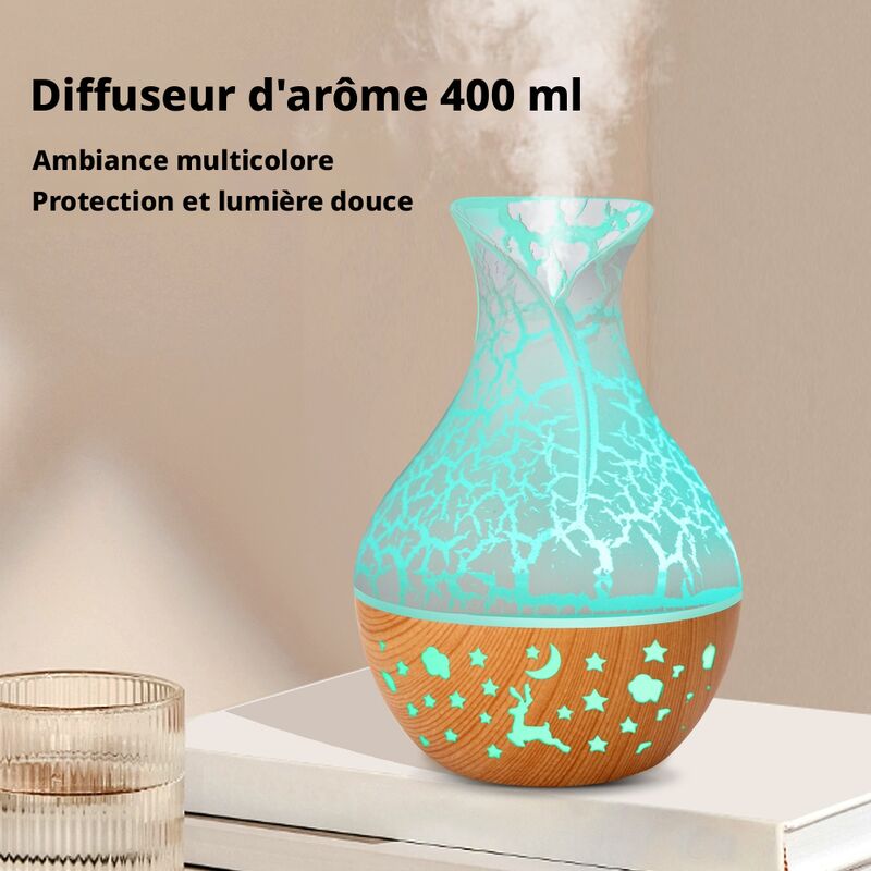 Humidifier Air Purifier 2-in-1 Wood Grain for Home and Spa Waterless Auto-Off FCC Approved