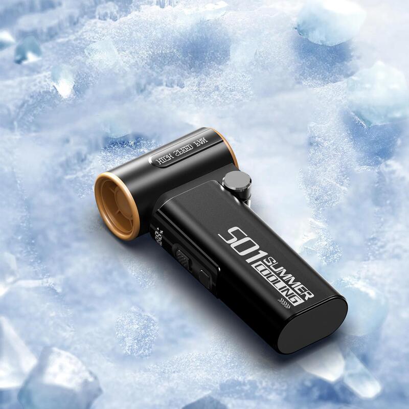 Air-Cooled Foldable Handheld Mini USB Electric Plastic Fan Turbojet Digital Display 3000mAh Rechargeable High-Power