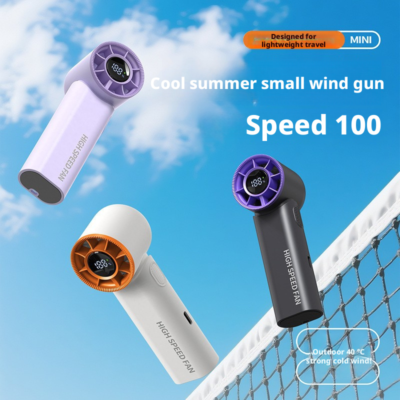 HX-F377 Handheld Mini Wind Cannon Fan Manufacturer | HaoyuSmart 100 Speed Portable Hand Fan Bulk Wholesale