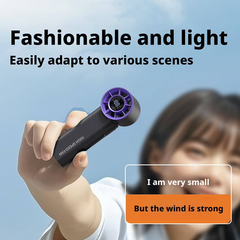 HX-F377 Handheld Mini Wind Cannon Fan Manufacturer | HaoyuSmart 100 Speed Portable Hand Fan Bulk Wholesale