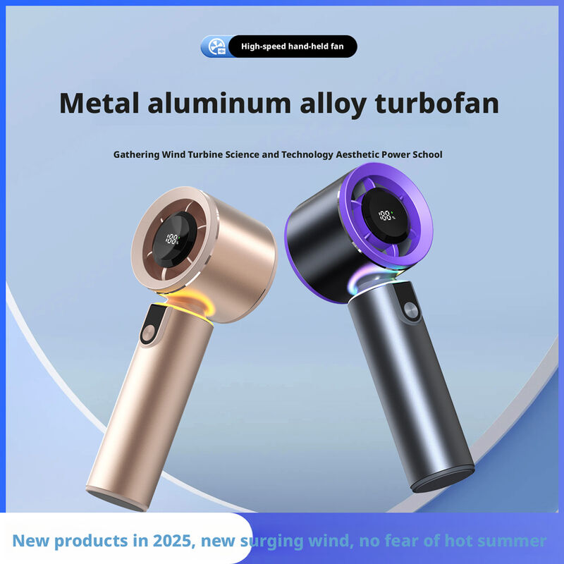 HX-F302 Handheld Fan Manufacturer, 4000mAh Portable Mini Hand Fan, HaoyuSmart Metal Texture Rechargeable Hand Fan for Wholesale