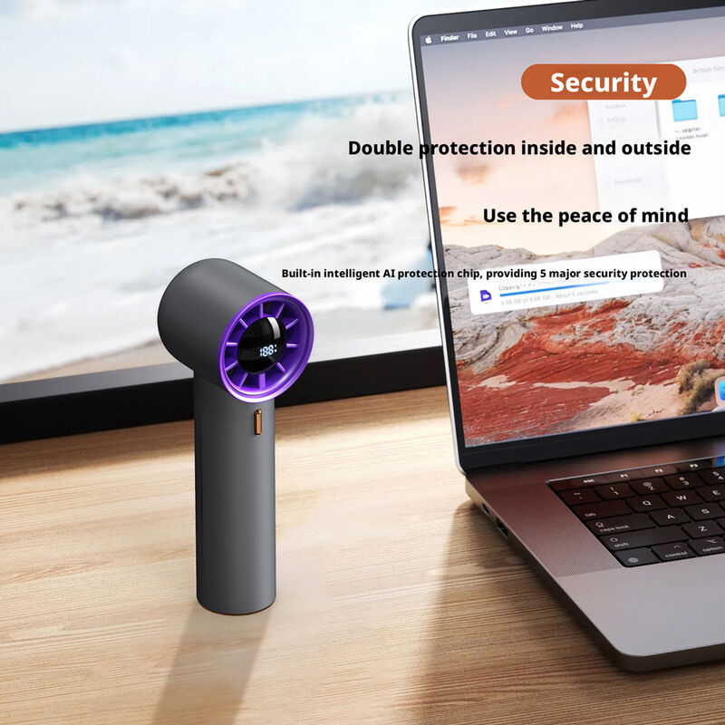 HaoyuSmart HX-F368 Handheld High Speed Fan | 2000mAh Rechargeable Portable Fan, Bulk Wholesale Supplier