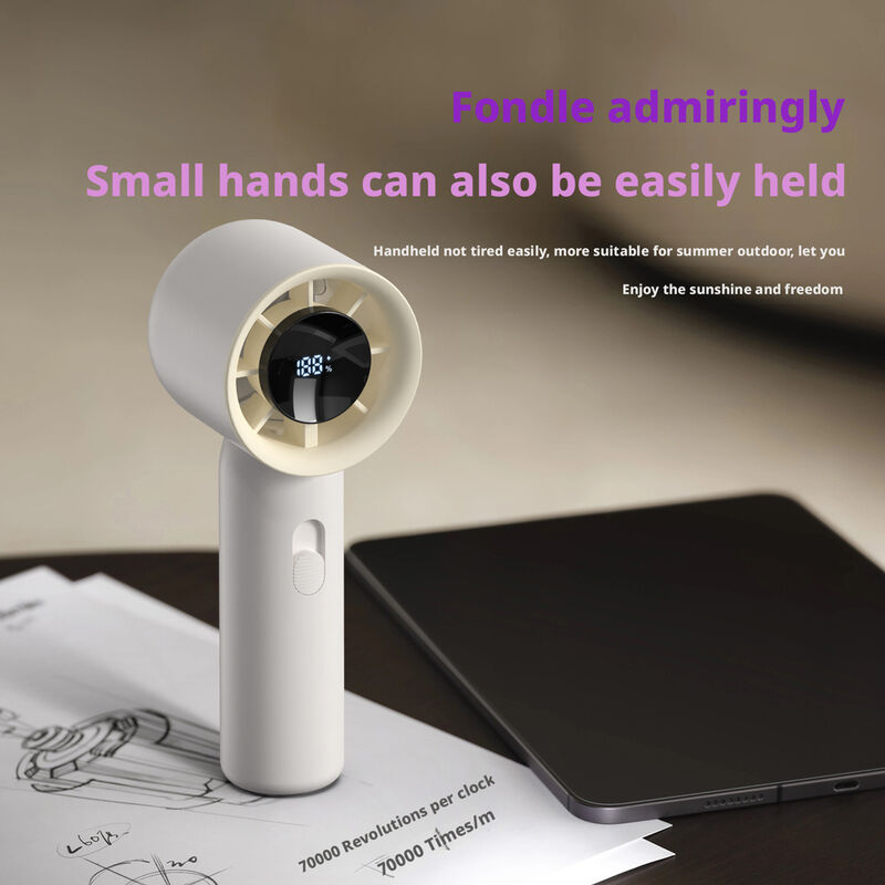 HX-F361 Ice Sensing High Speed Handheld Fan Manufacturer, 3000mAh Portable Rechargeable Mini Fan