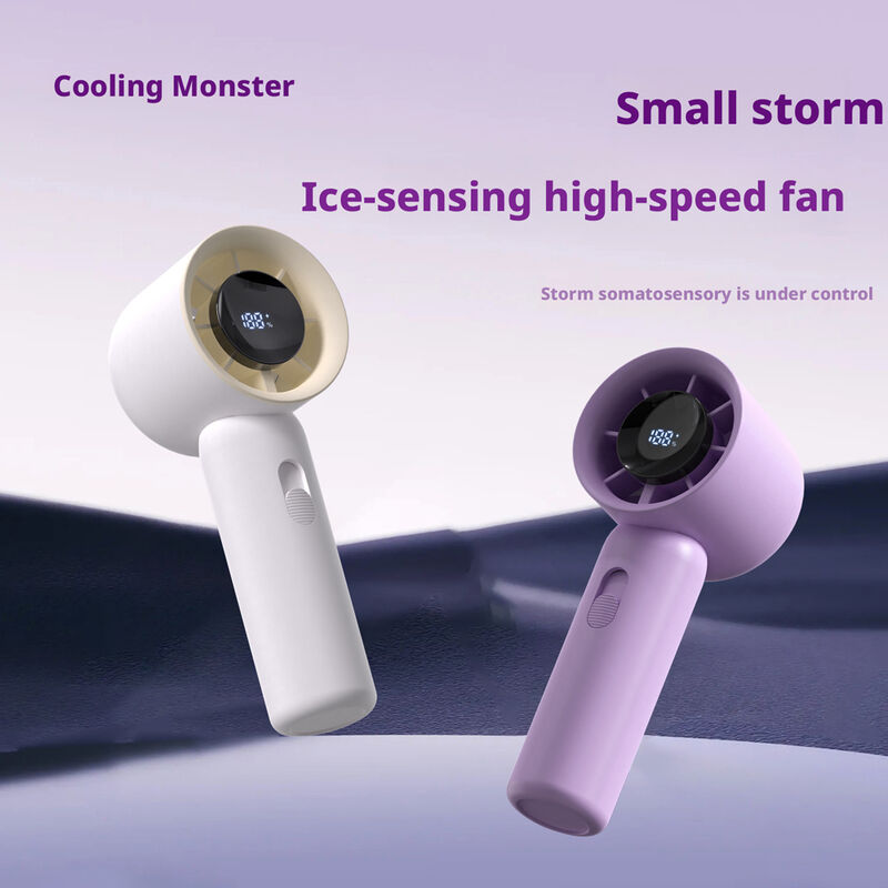 HX-F361 Ice Sensing High Speed Handheld Fan Manufacturer, 3000mAh Portable Rechargeable Mini Fan