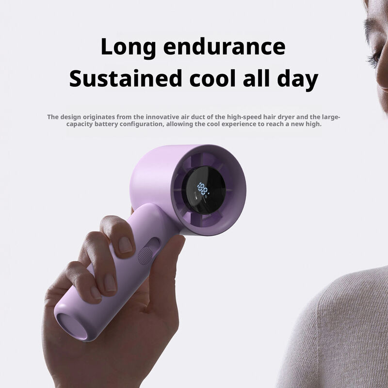 HX-F361 Ice Sensing High Speed Handheld Fan Manufacturer, 3000mAh Portable Rechargeable Mini Fan