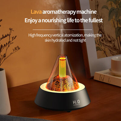 7 Color Volcano Flame Aroma Humidifier Home Decor Essential Oil Diffuser Machine