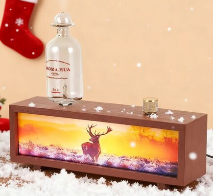 Northern Europe Vintage Aroma Diffuser Real Wood Christmas Usb Flame Humidifier
