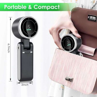 Portable Fan High Speed air Conditioner Mini USB Portable Outdoor Brushless Motor Digital Display Hanging Neck Fan