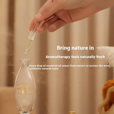 USB Waterless Aroma Diffuser Real Wood Flame Effect LED Night Light Fragrance Diffuser for Home Office Desktop